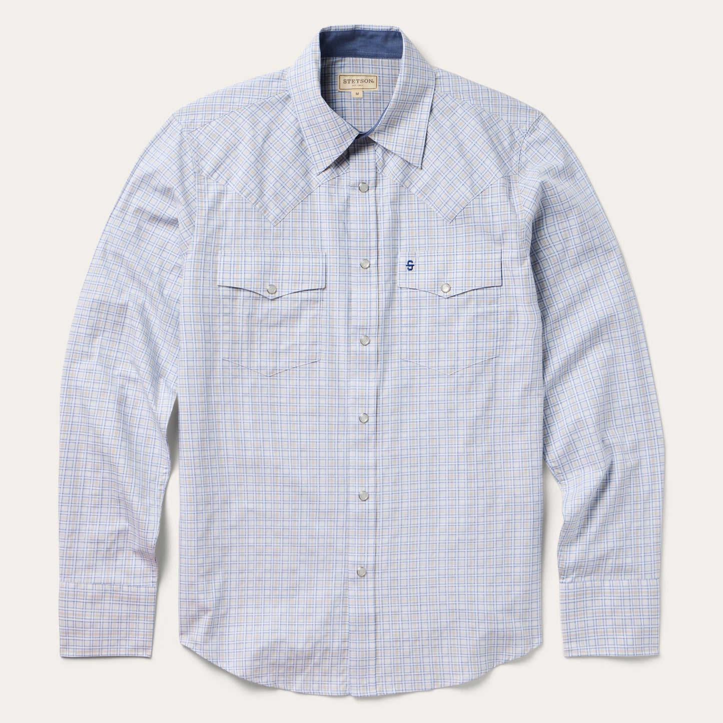 Ombre Plaid Check Western Shirt | Stetson Blue