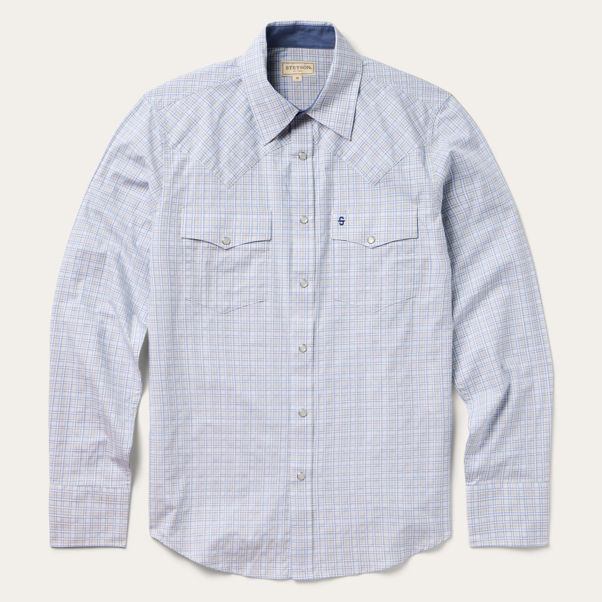 Ombre Plaid Check Western Shirt | Stetson Blue