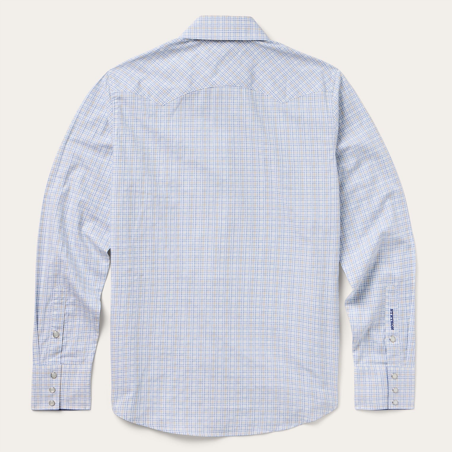 Ombre Plaid Check Western Shirt | Stetson Blue