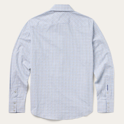 Ombre Plaid Check Western Shirt | Stetson Blue