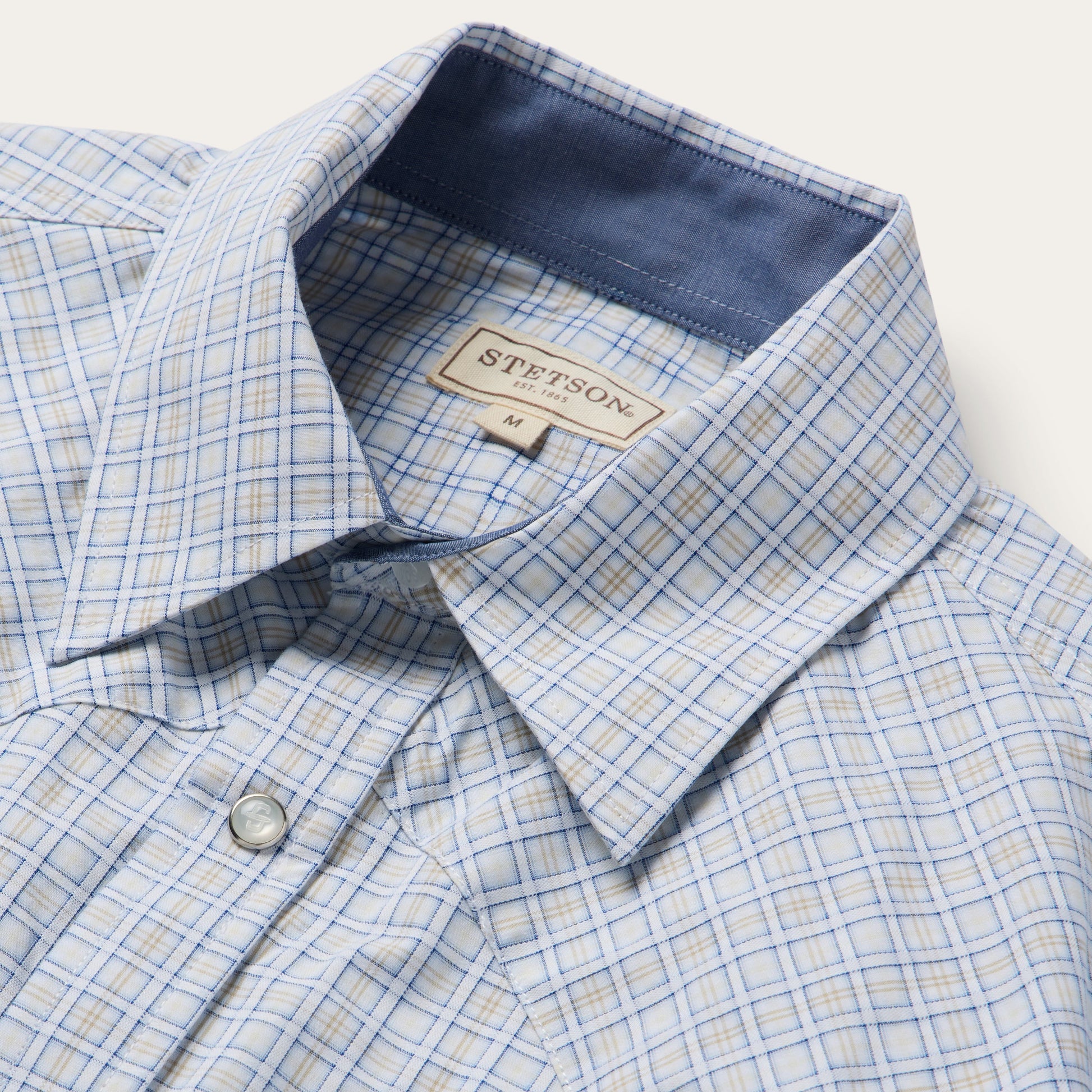 Ombre Plaid Check Western Shirt | Stetson Blue