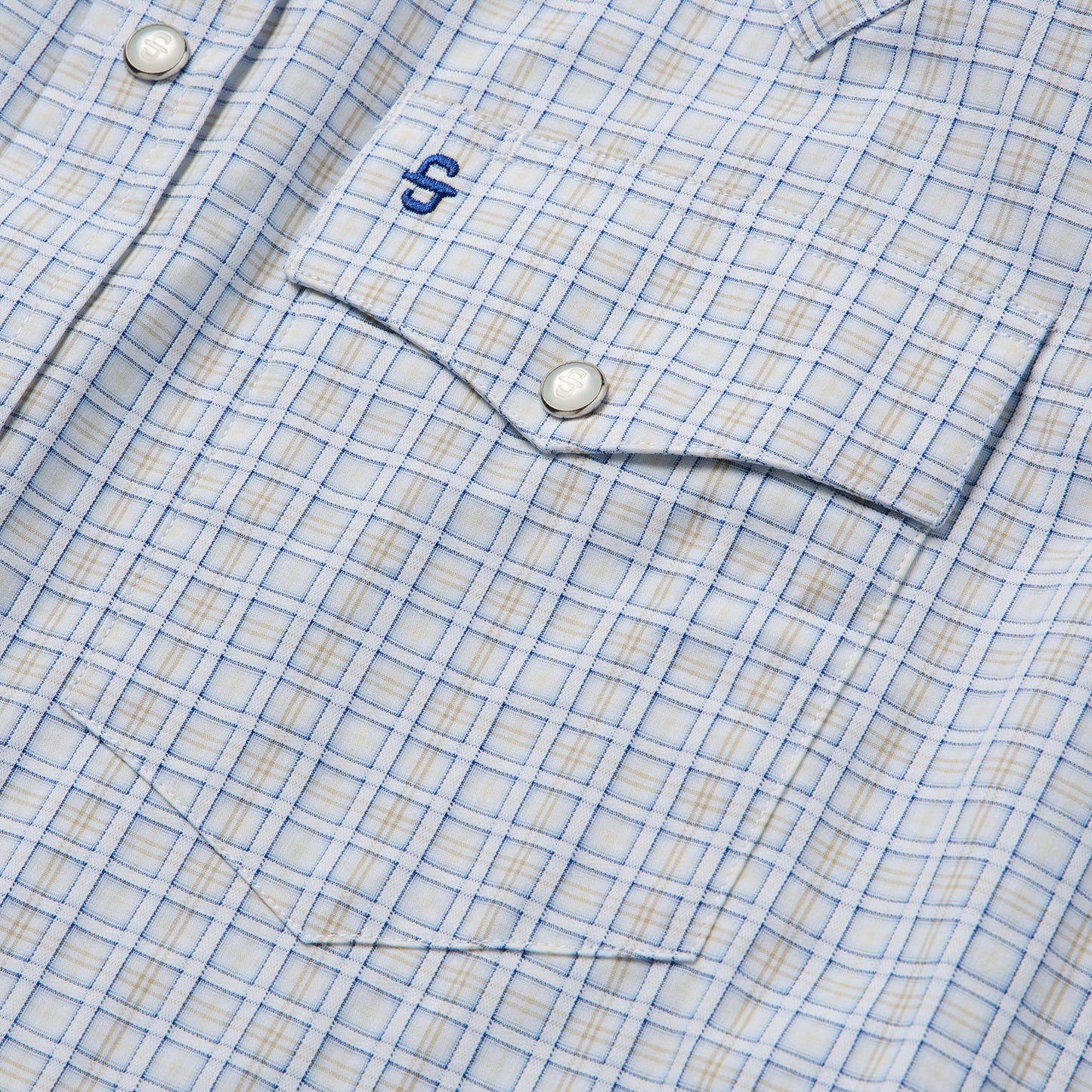 Ombre Plaid Check Western Shirt | Stetson Blue