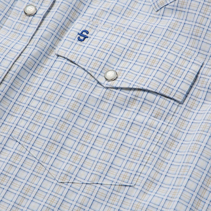 Ombre Plaid Check Western Shirt | Stetson Blue