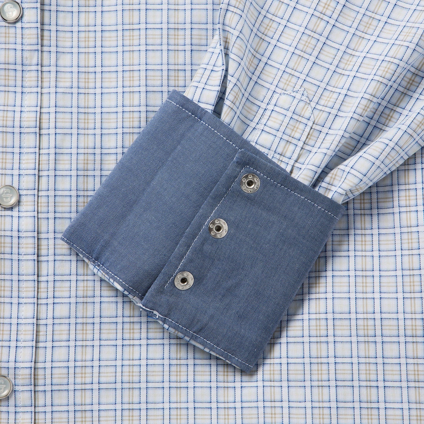 Ombre Plaid Check Western Shirt | Stetson Blue