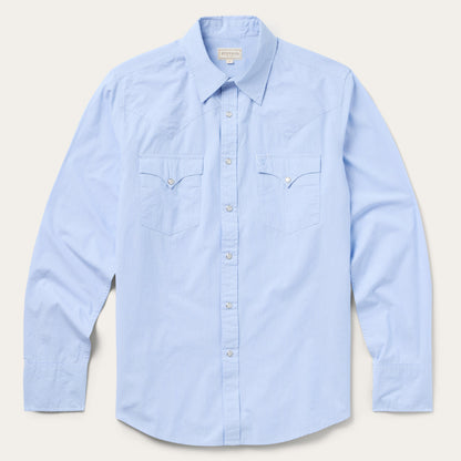 Fine Line Stripe Western Shirt | Stetson Blue