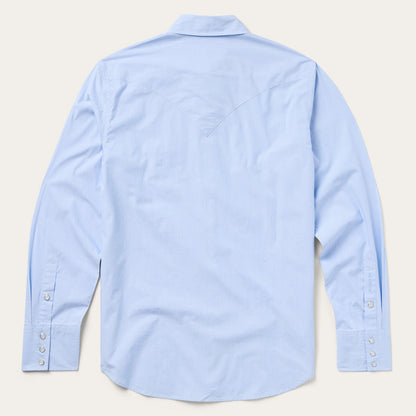 Fine Line Stripe Western Shirt | Stetson Blue
