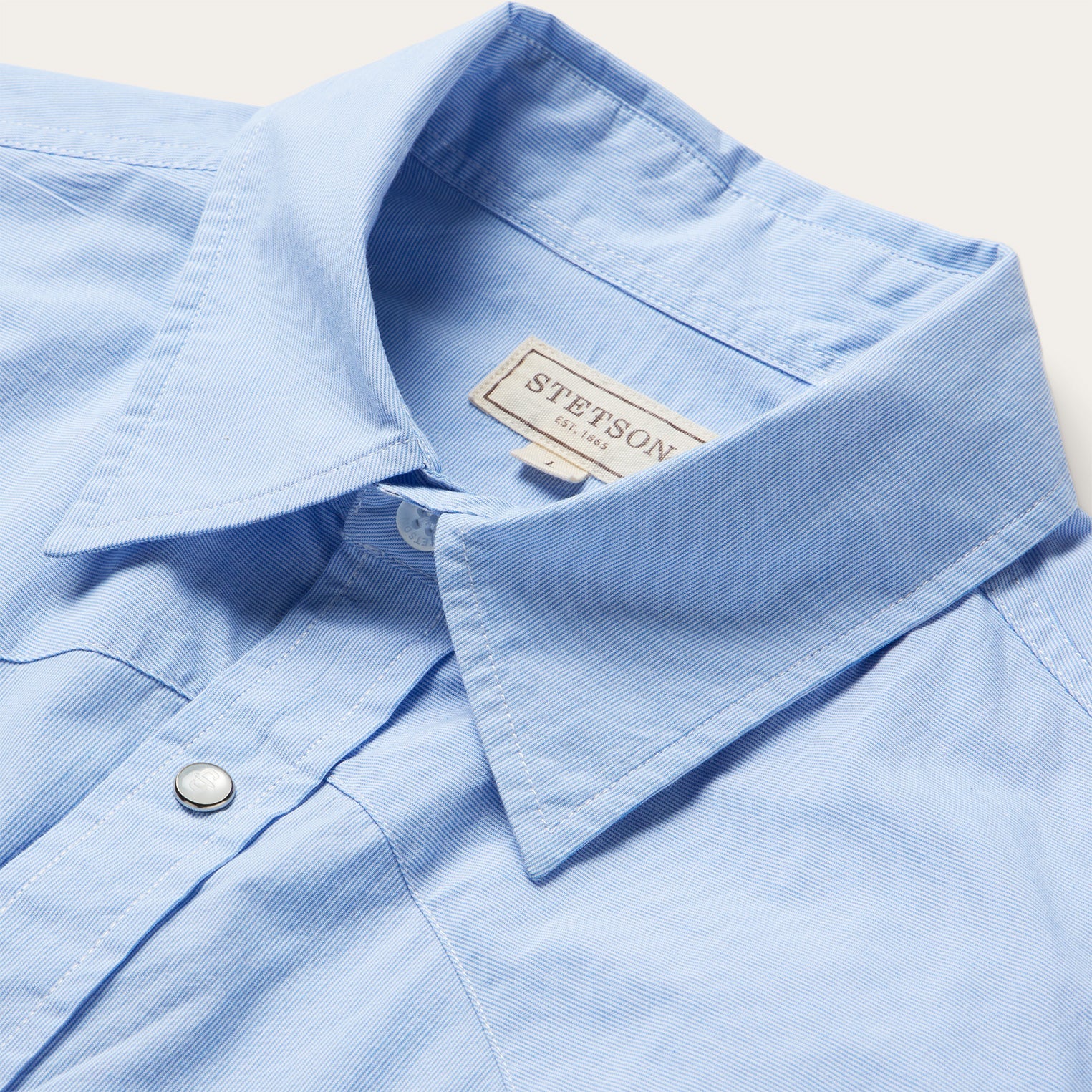 Fine Line Stripe Western Shirt | Stetson Blue
