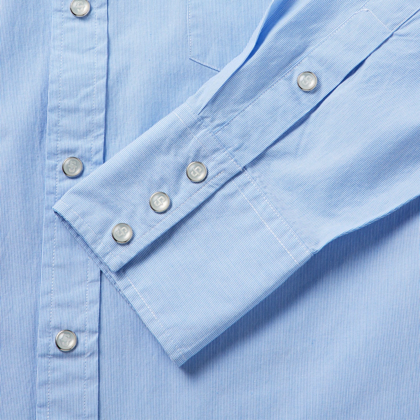 Fine Line Stripe Western Shirt | Stetson Blue