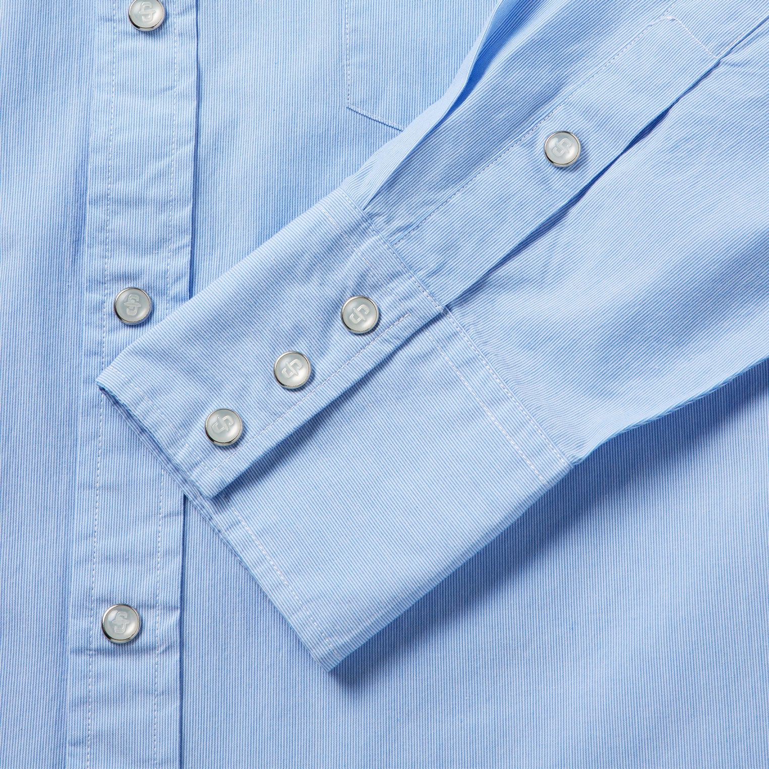 Fine Line Stripe Western Shirt | Stetson Blue