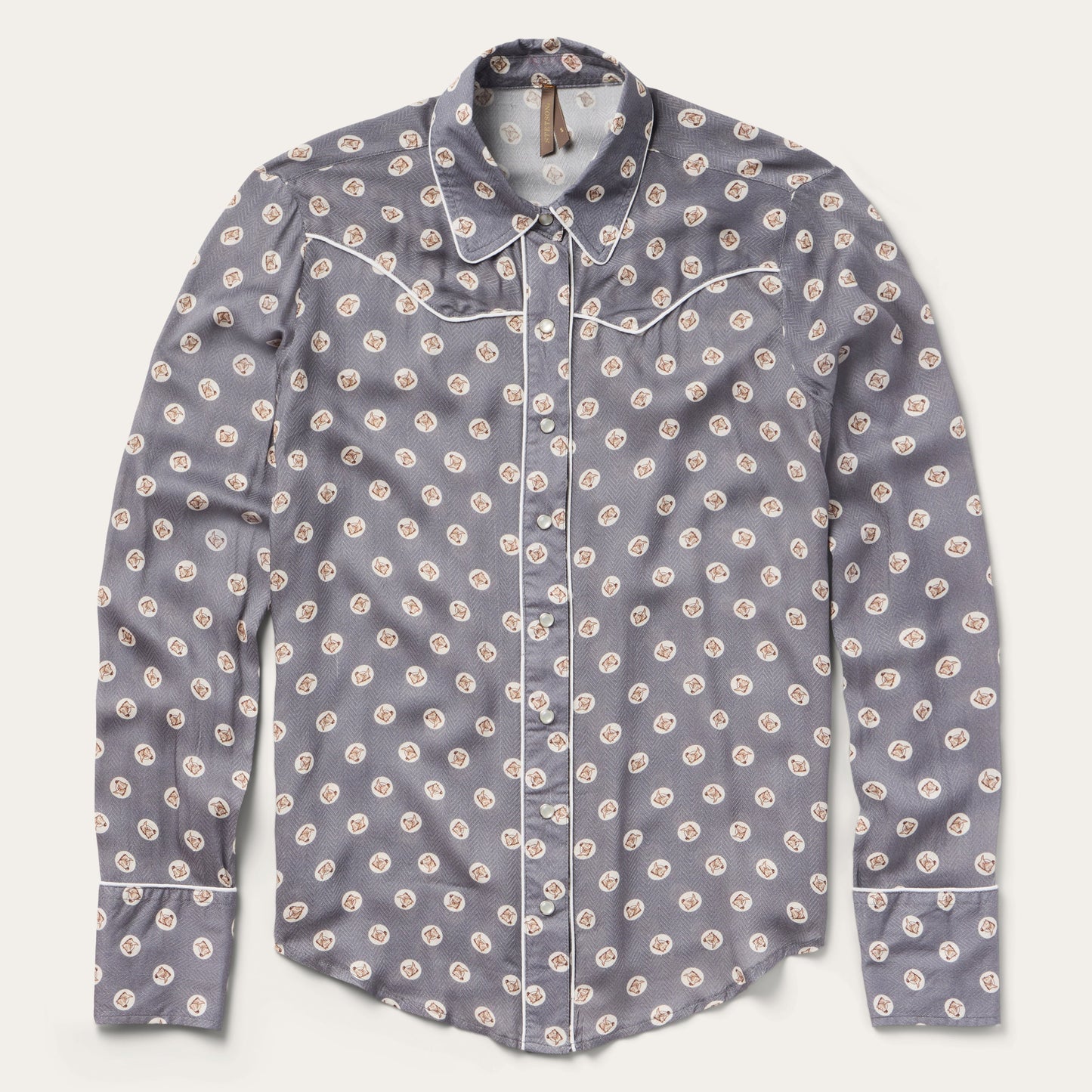 Horse Pennies Print Western Shirt | Stetson Grey