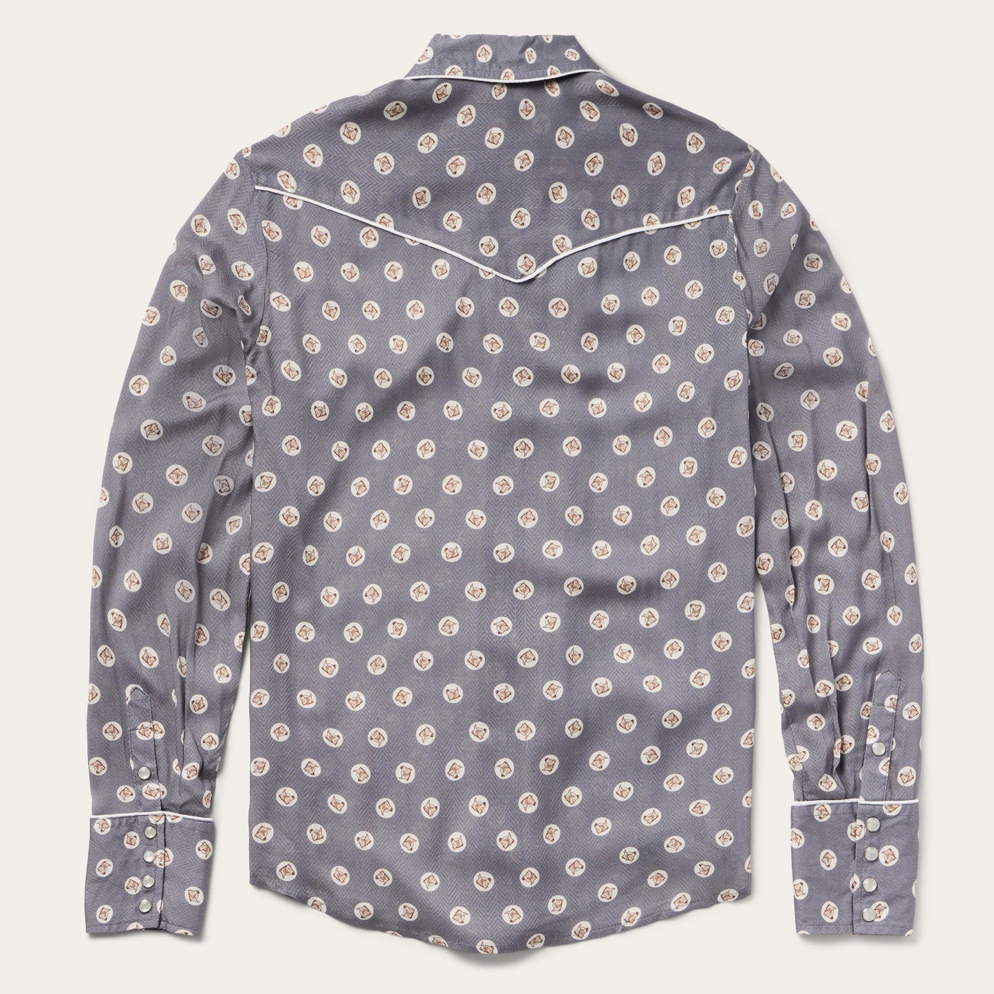 Horse Pennies Print Western Shirt | Stetson Grey