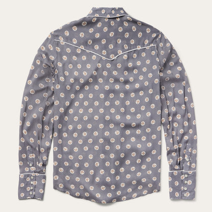 Horse Pennies Print Western Shirt | Stetson Grey