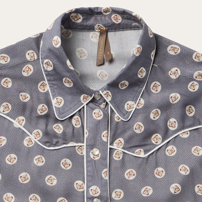 Horse Pennies Print Western Shirt | Stetson Grey