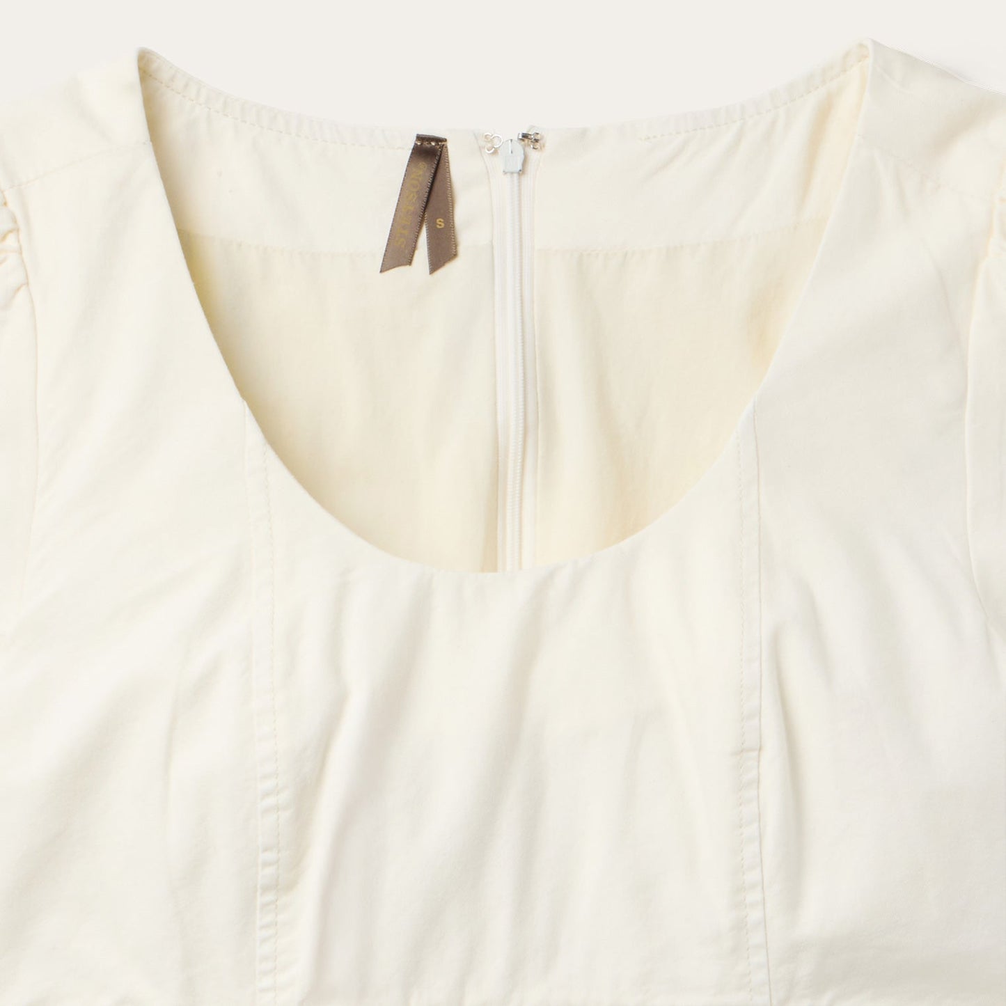 Cream Denim Tiered Dress | Stetson White