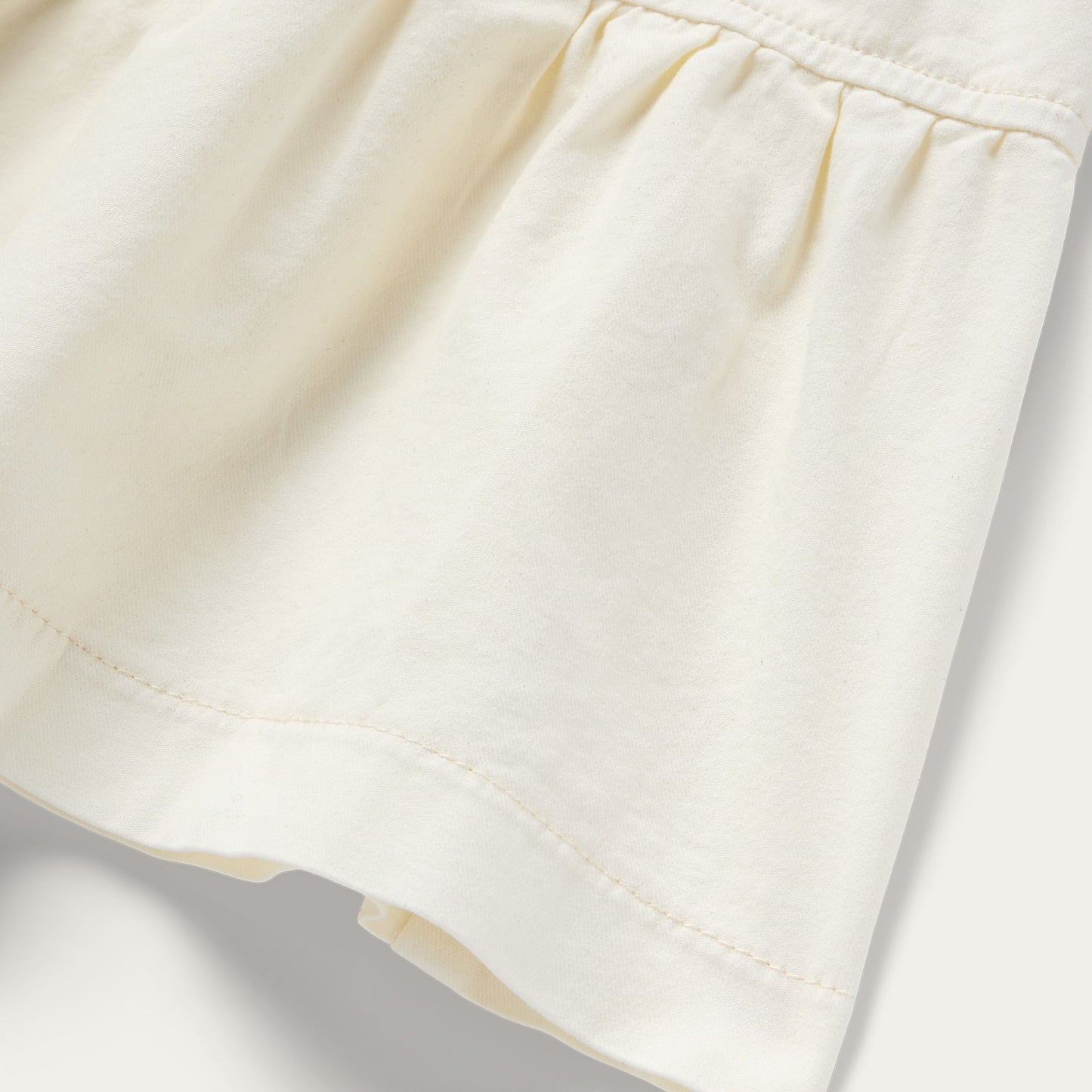 Cream Denim Tiered Dress | Stetson White