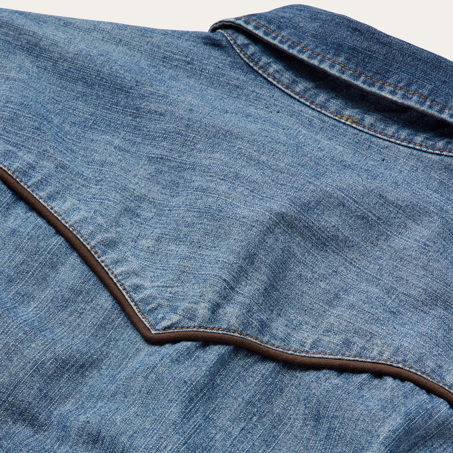 Piped Dark Denim Western Shirt | Stetson Blue