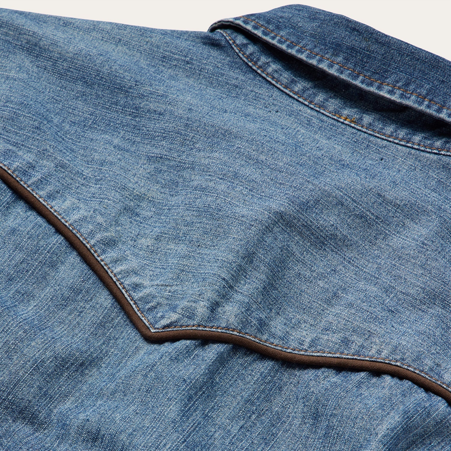 Piped Dark Denim Western Shirt | Stetson Blue