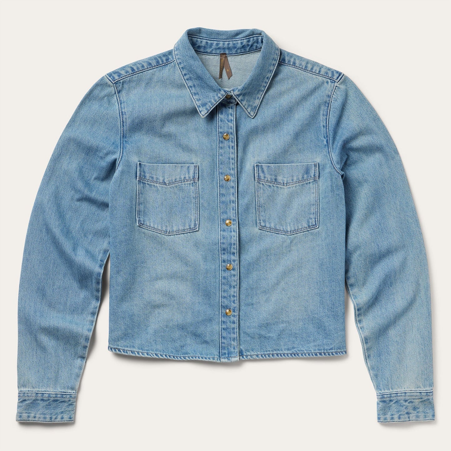 Embroidered Denim Cropped Shirt | Stetson Blue