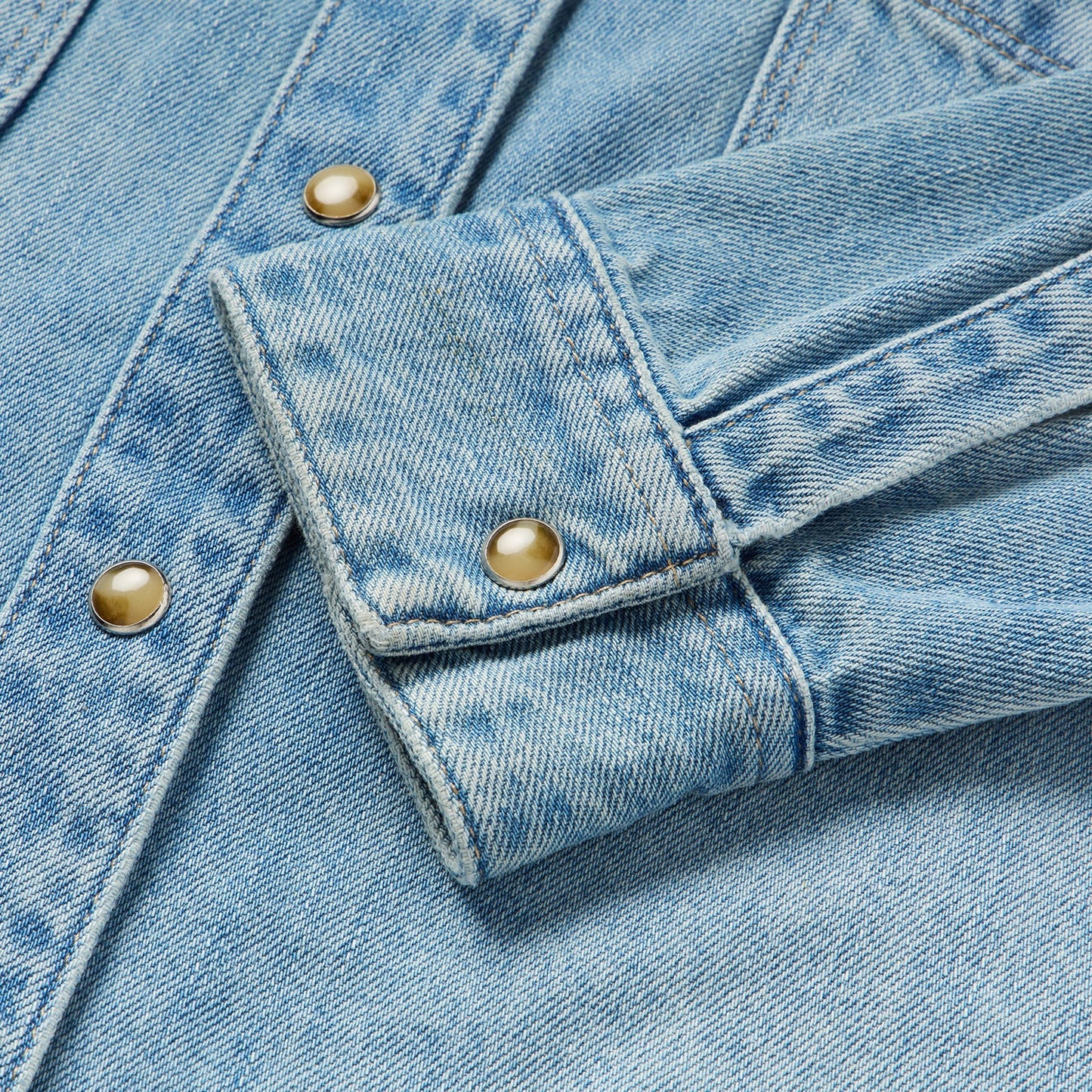 Embroidered Denim Cropped Shirt | Stetson Blue