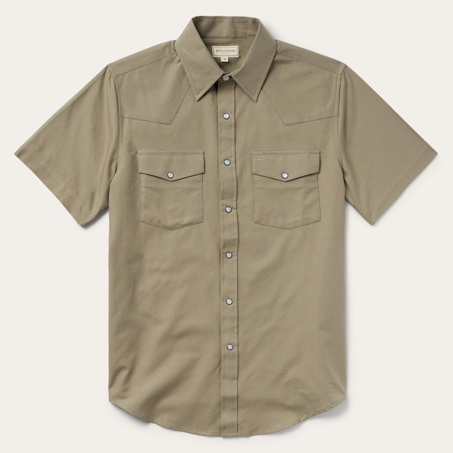 Olive Oxford Short Sleeve Western Shirt | Stetson Olive