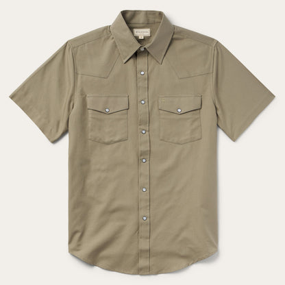 Olive Oxford Short Sleeve Western Shirt | Stetson Olive