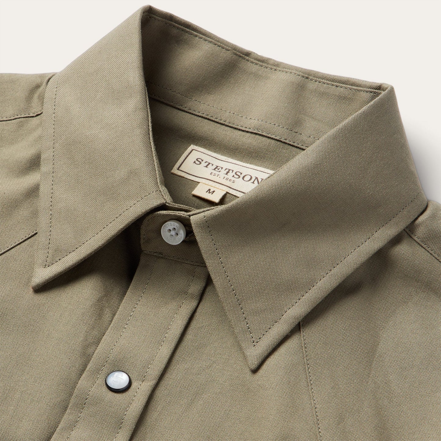 Olive Oxford Short Sleeve Western Shirt | Stetson Olive