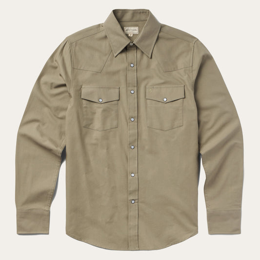 Olive Oxford Western Shirt | Stetson Olive