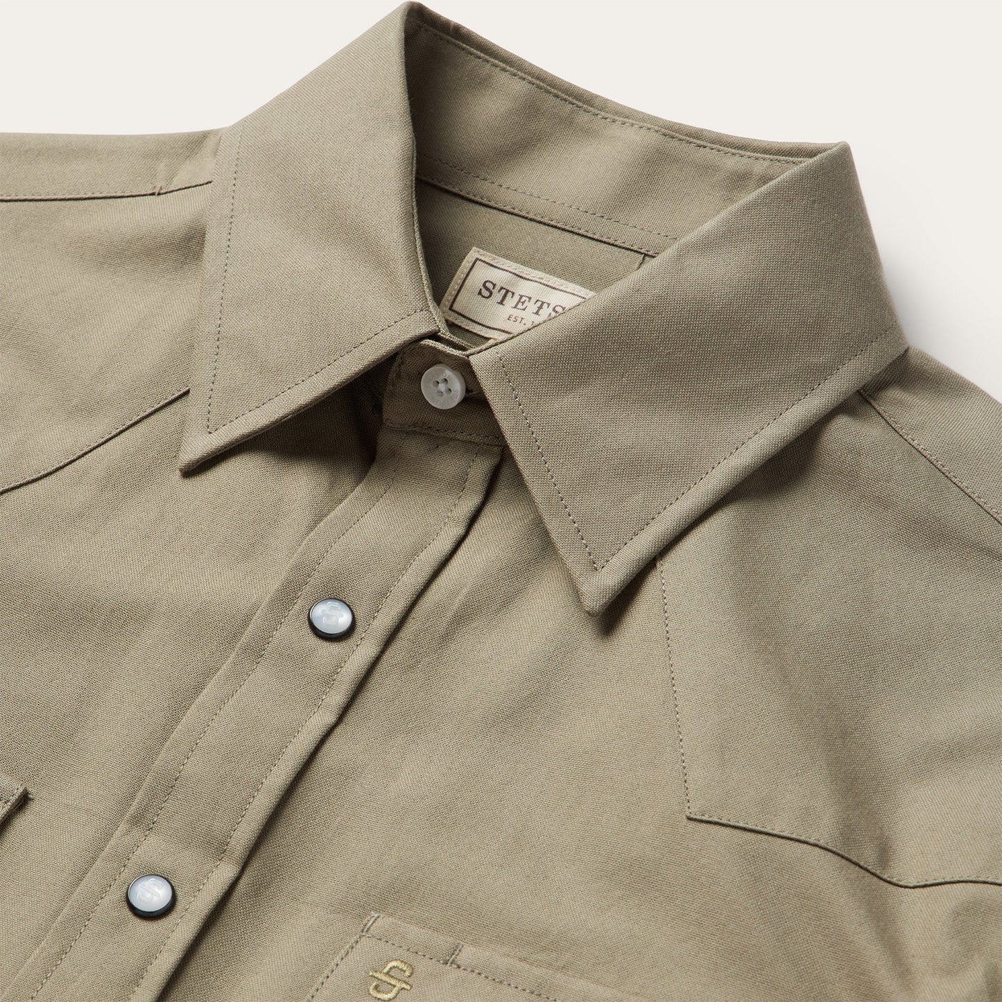 Olive Oxford Western Shirt | Stetson Olive