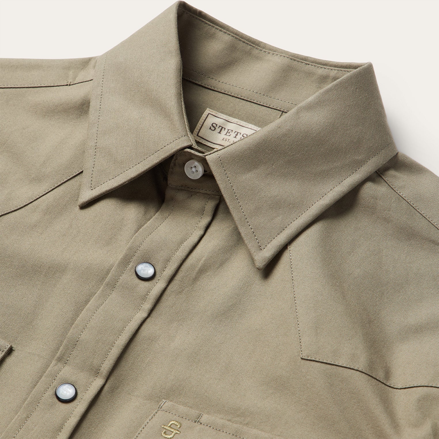 Olive Oxford Western Shirt | Stetson Olive