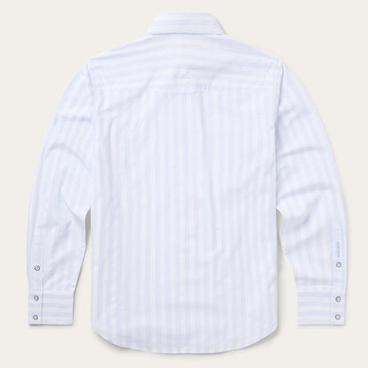 Stripe Oxford Western Shirt | Stetson White W/ Blue Stripe