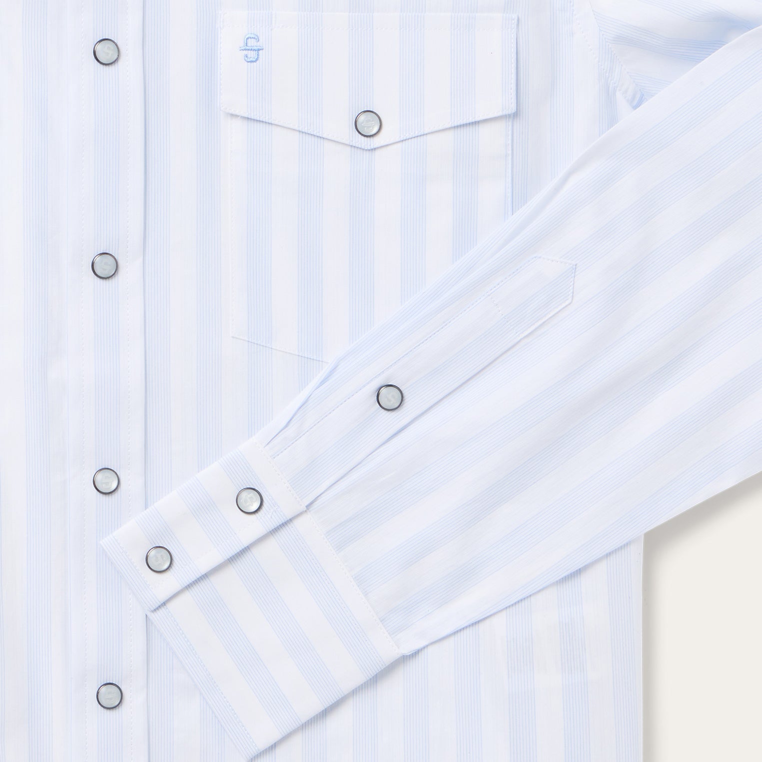 Stripe Oxford Western Shirt | Stetson White W/ Blue Stripe