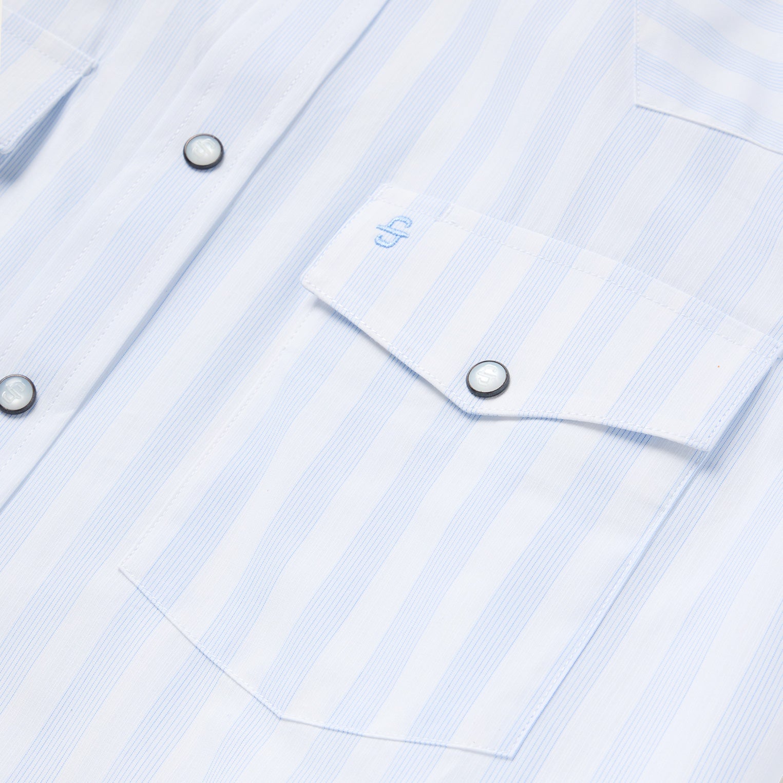 Stripe Oxford Western Shirt | Stetson White W/ Blue Stripe
