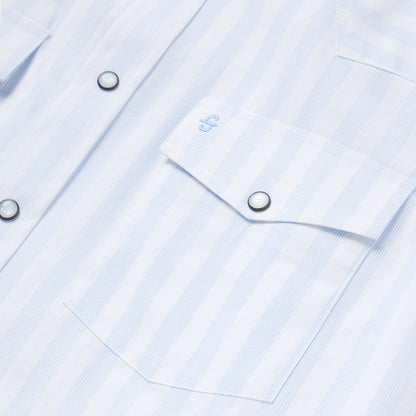 Stripe Oxford Western Shirt | Stetson White W/ Blue Stripe