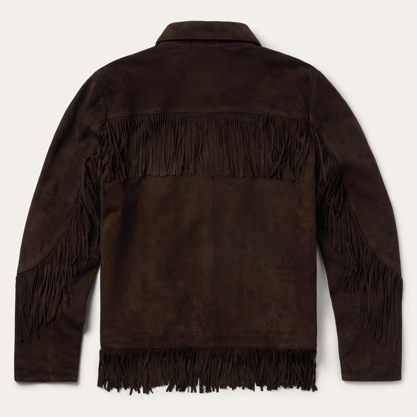 Two Pocket Fringe Suede Jacket | Stetson Brown