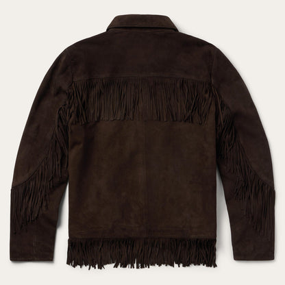 Two Pocket Fringe Suede Jacket | Stetson Brown