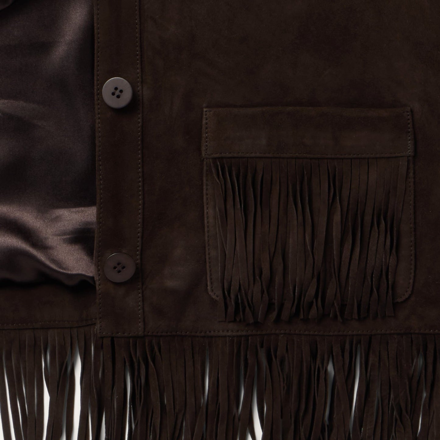 Two Pocket Fringe Suede Jacket | Stetson Brown