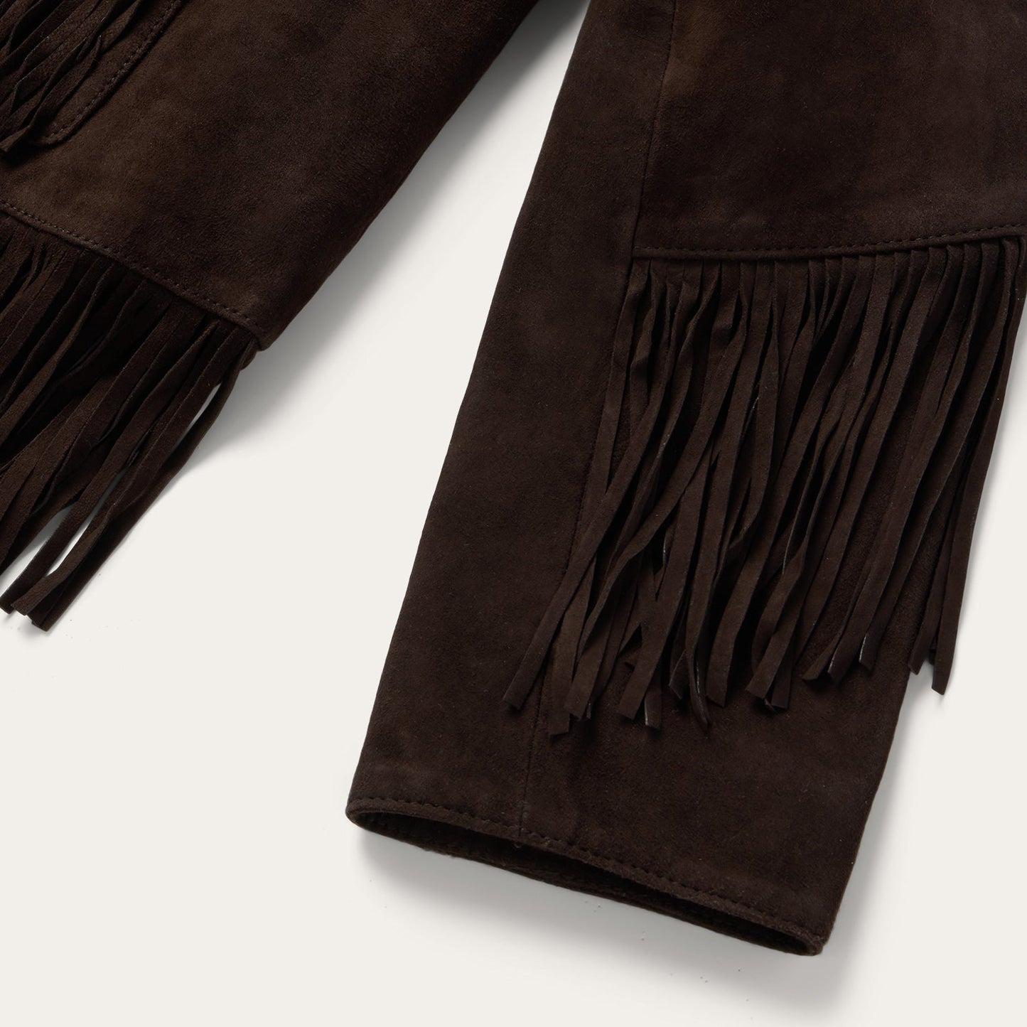 Two Pocket Fringe Suede Jacket | Stetson Brown