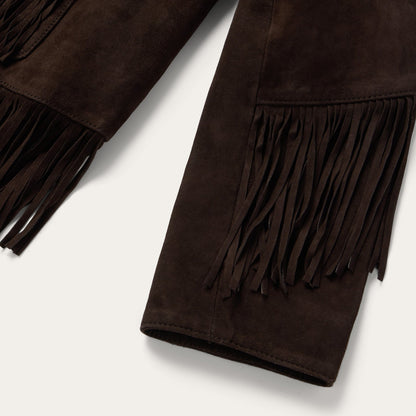Two Pocket Fringe Suede Jacket | Stetson Brown
