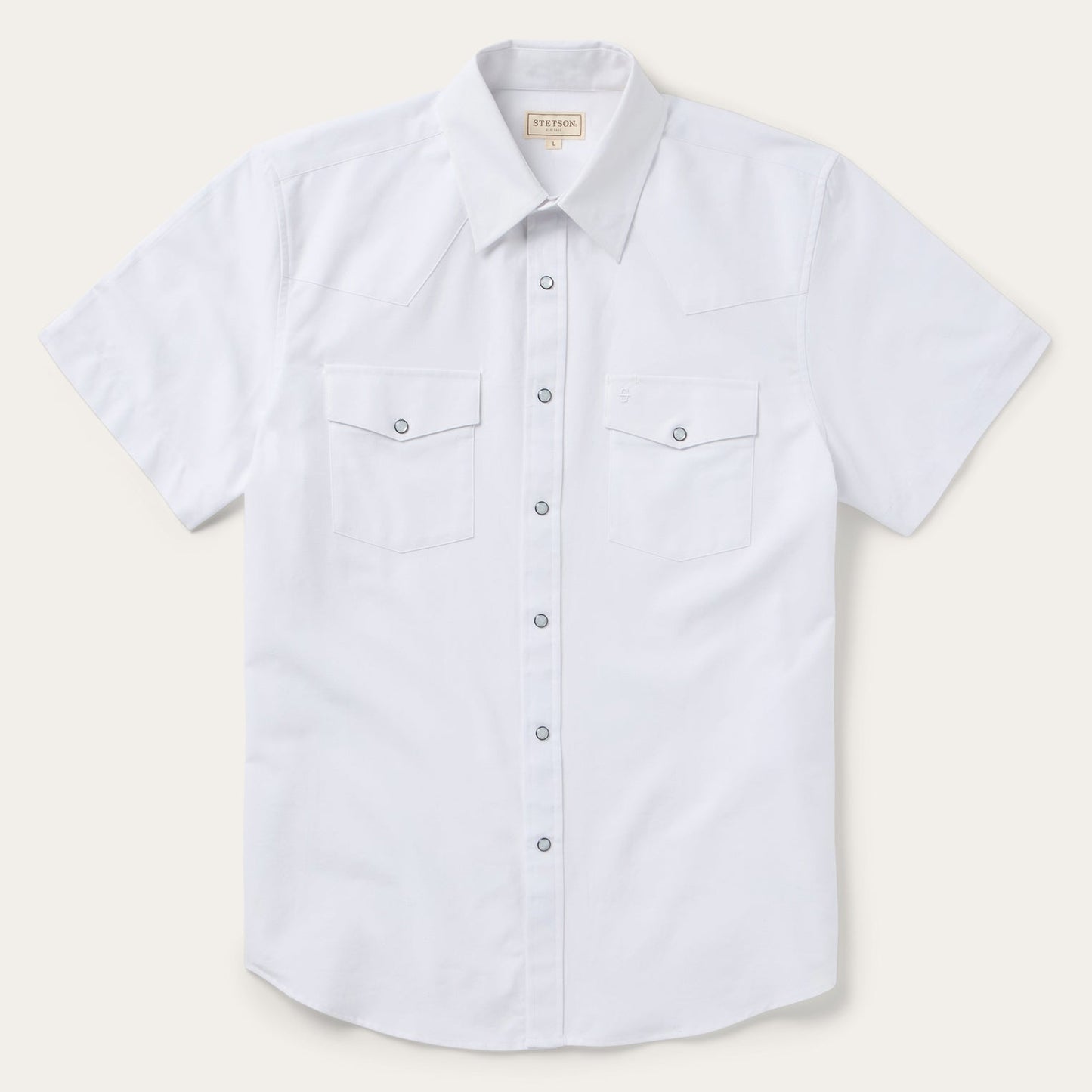 White Oxford Short Sleeve Western Shirt | Stetson White