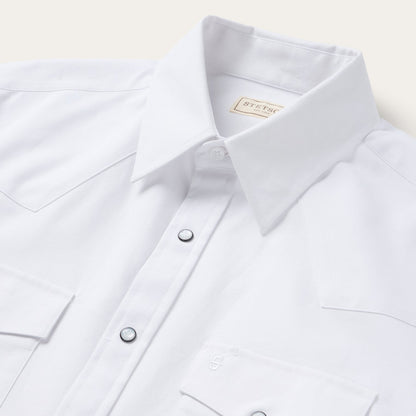 White Oxford Short Sleeve Western Shirt | Stetson White