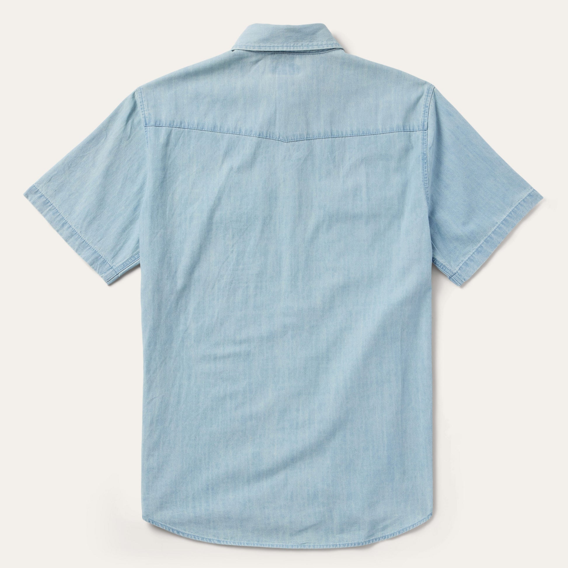 Chambray Oxford Short Sleeve Western Shirt | Stetson Blue
