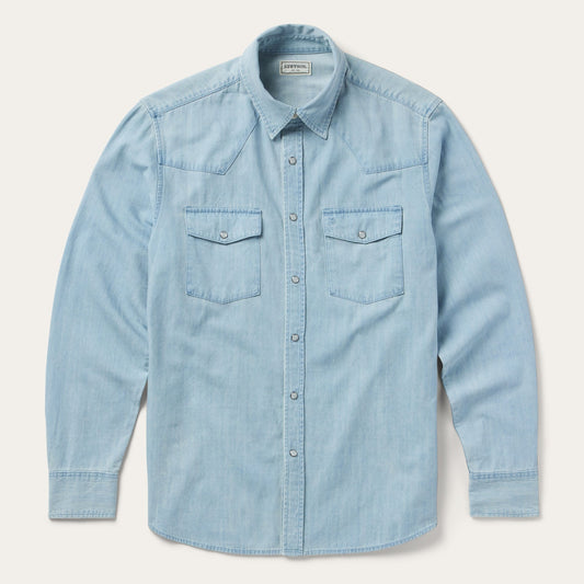 Chambray Oxford Western Shirt | Stetson Blue