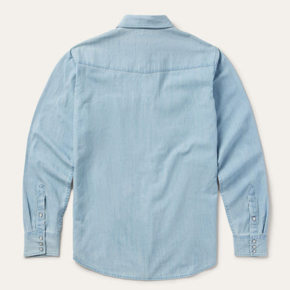 Chambray Oxford Western Shirt | Stetson Blue