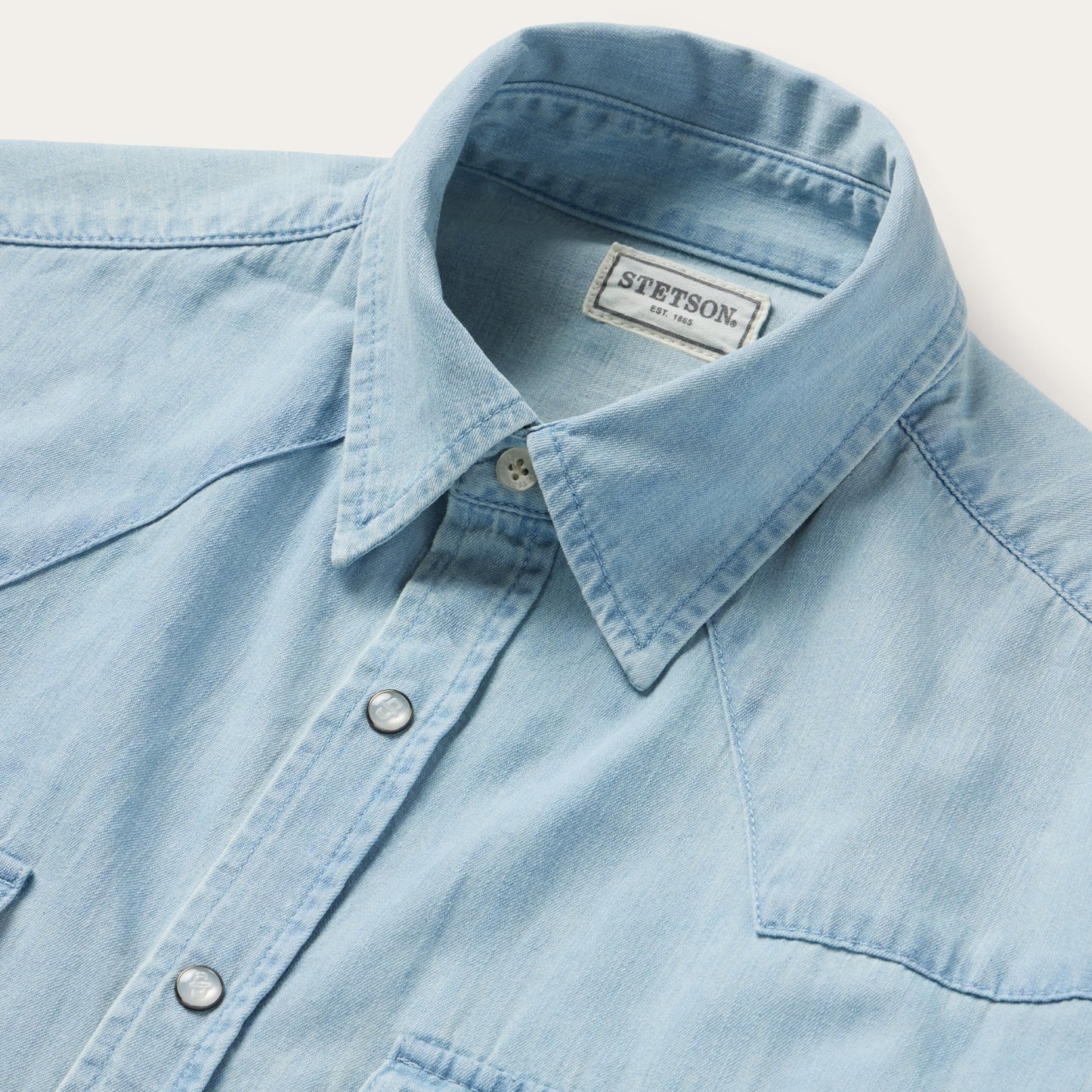 Chambray Oxford Western Shirt | Stetson Blue