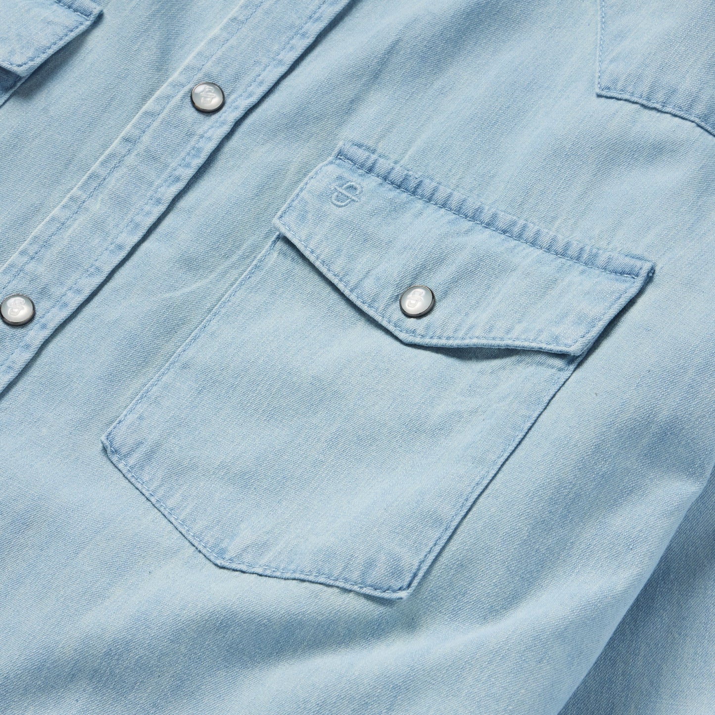 Chambray Oxford Western Shirt | Stetson Blue