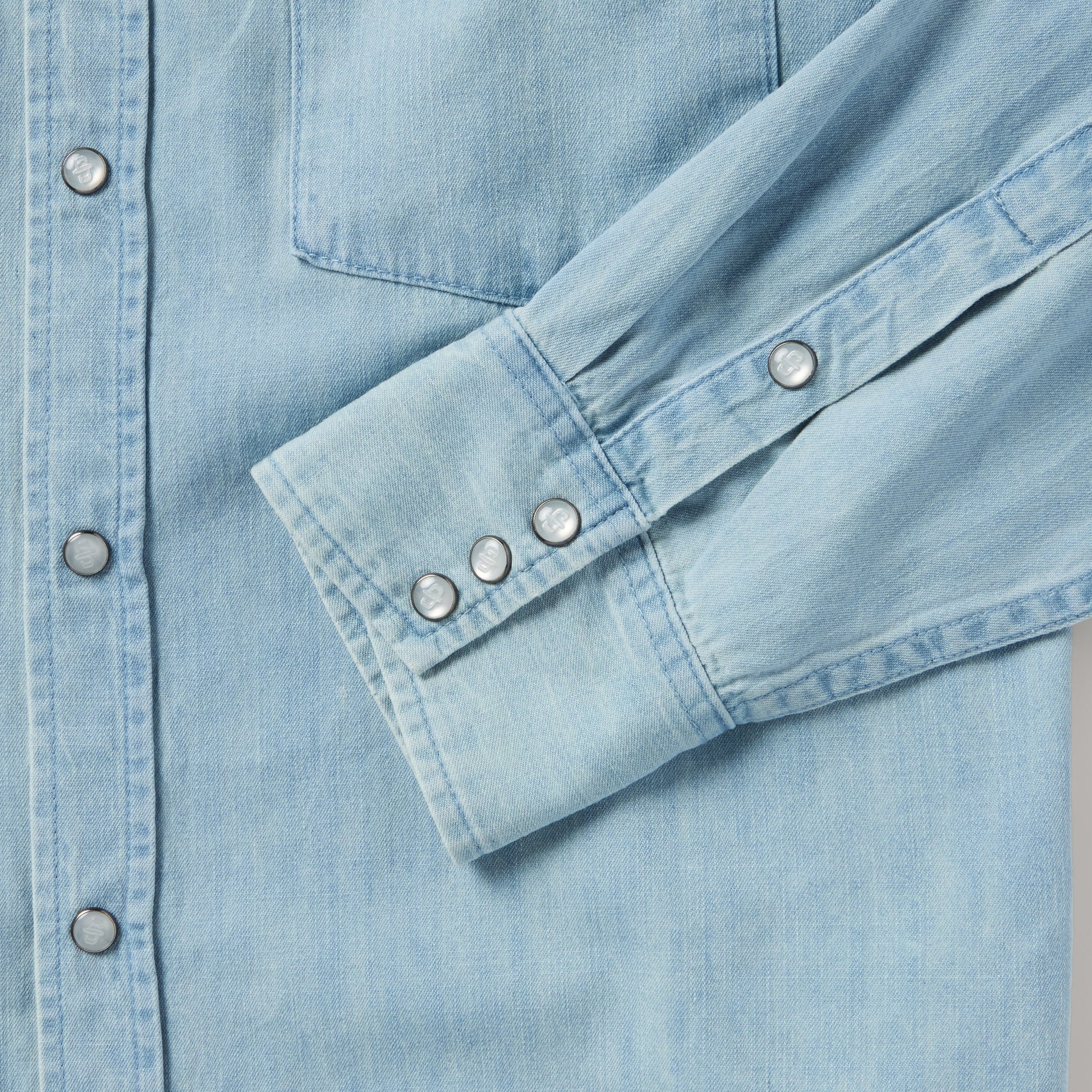 Chambray Oxford Western Shirt | Stetson Blue