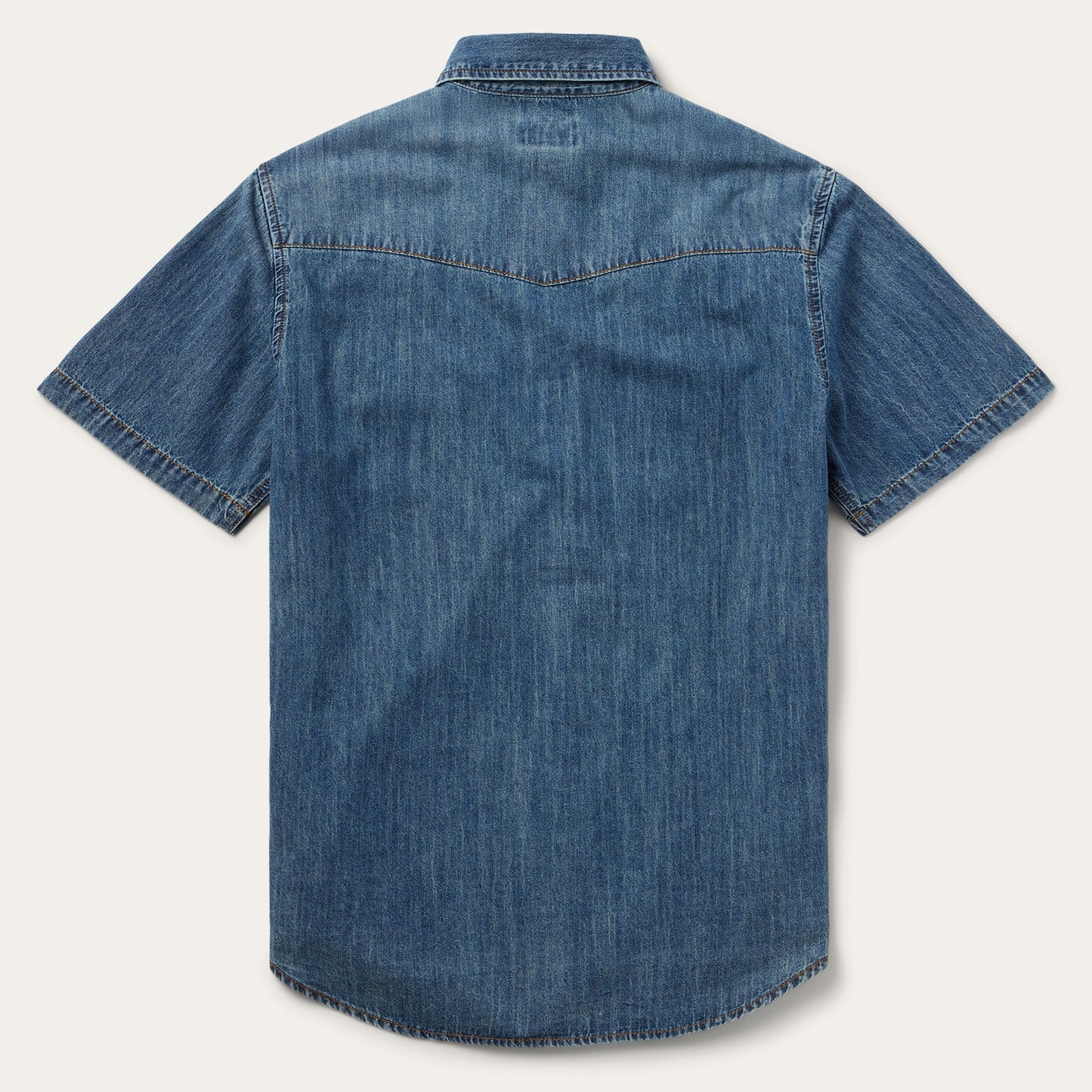 Turquoise Snap Short Sleeve Denim Shirt | Stetson Blue