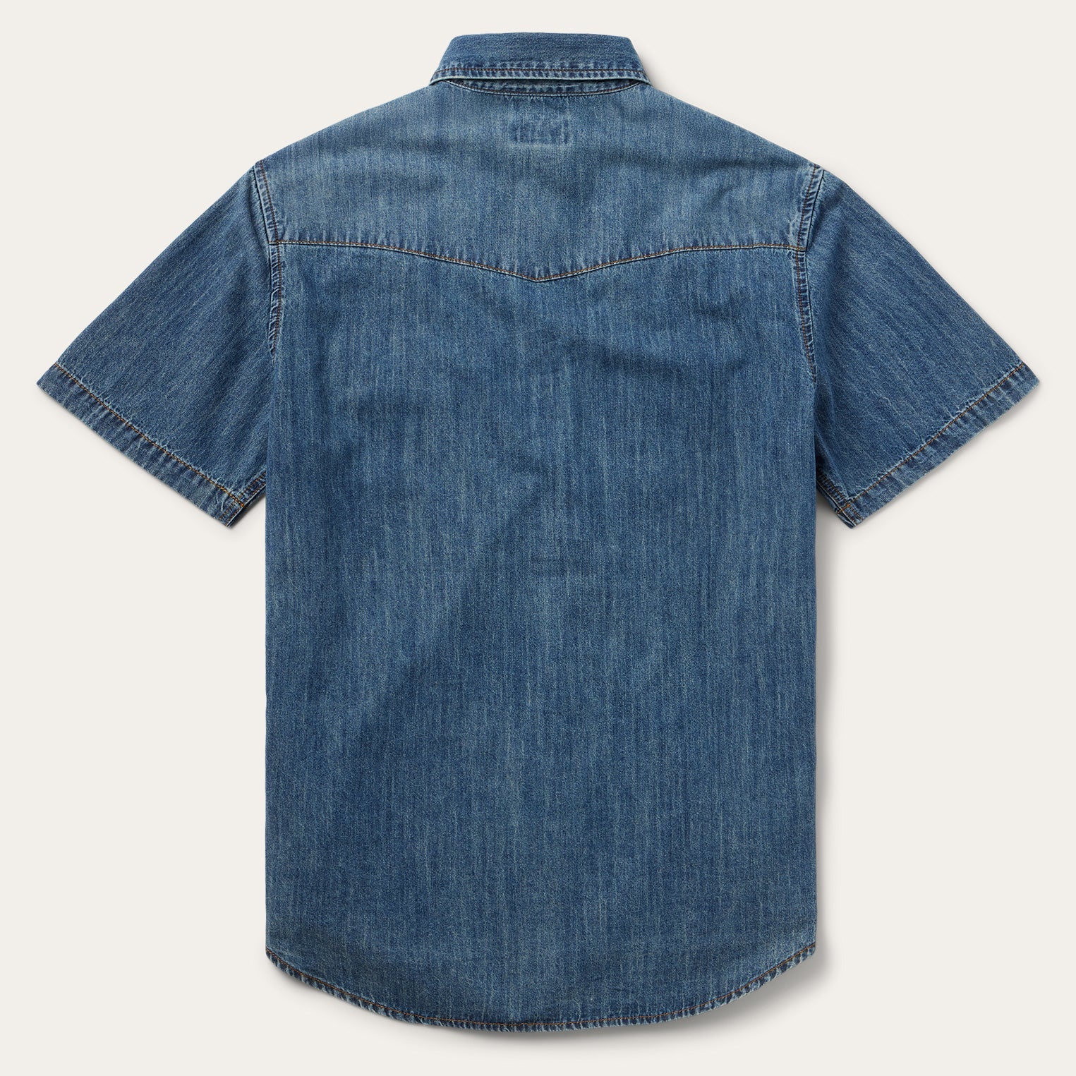 Turquoise Snap Short Sleeve Denim Shirt | Stetson Blue