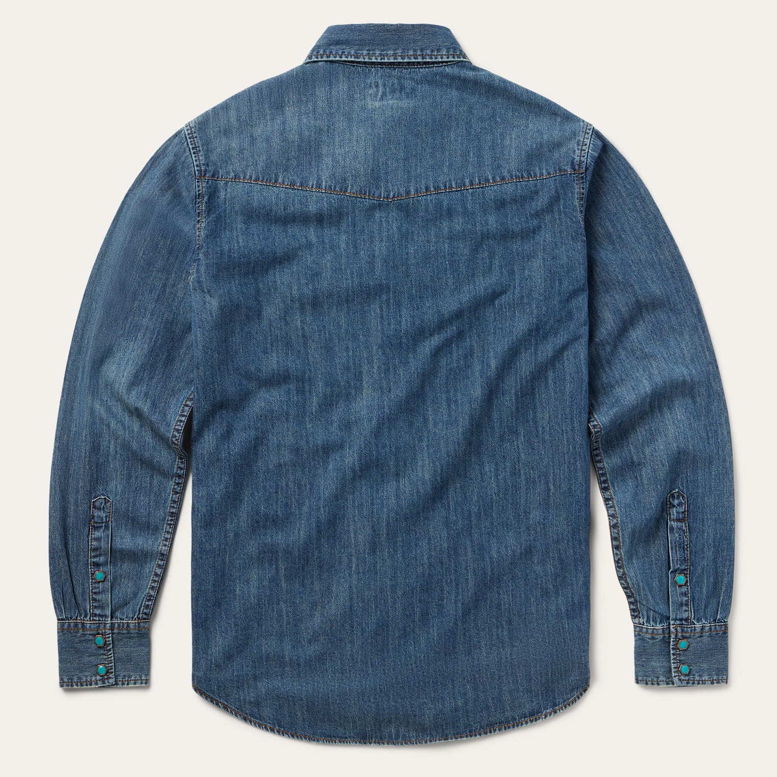 Turquoise Snap Lightweight Denim Shirt | Stetson Blue