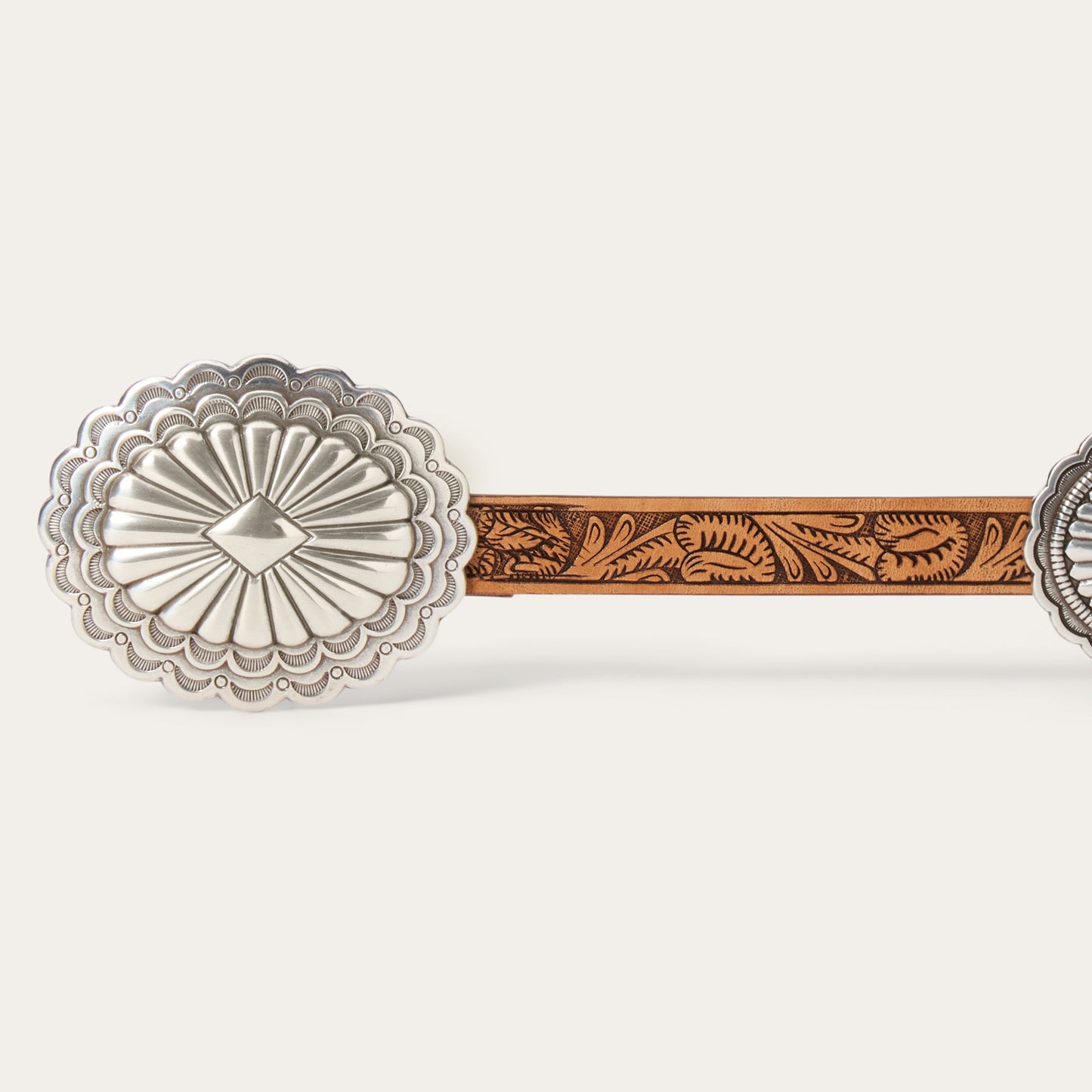 Southwestern Tooled Concho Belt | Stetson Brown